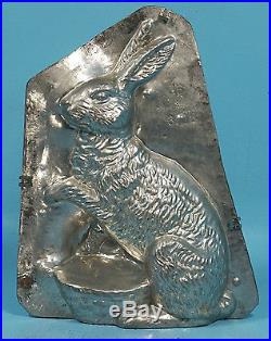 1' Huge Antique Metal Chocolate Mold Rabbit Bunny Easter Basket Eppelsheimer