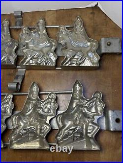 15.25 Antique Father Christmas St. Nick Santa Commercial Chocolate Mold 4 Molds