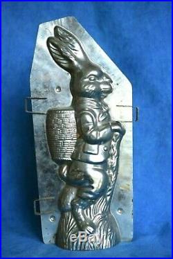 15 Antique #3105 Easter Bunny Peter Rabbit Basket Clamps Chocolate Tin Mold