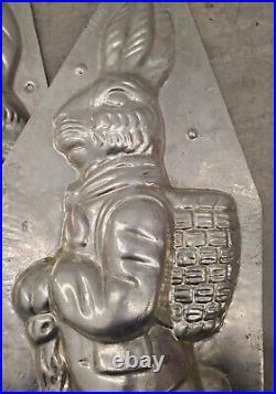 17 Antique German Tin Chocolate Mold Rabbit Bunny On Milestone 4192