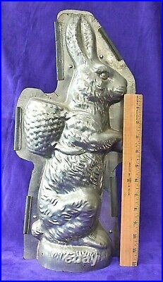 18 Antique Weygandt 236 Easter Bunny Rabbit Basket Clamp Chocolate Candy Mold
