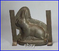 1900's Antique German Easter Bunny Rabbit Double Chocolate Candy Tin Mold 4'