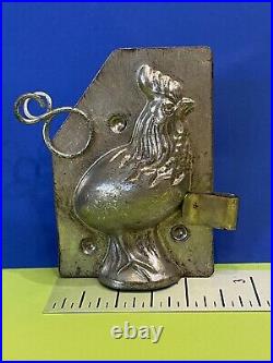 1930 German H Walter HATCHING ROOSTER EGG Chocolate Candy Mold Easter + Postcard