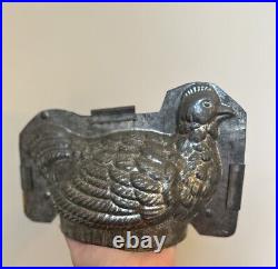 1930's Antique Metal Nesting Chicken Chocolate Mold -Confectionary Collectible