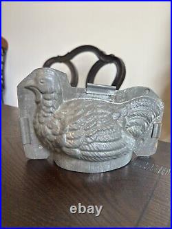 1930's Antique Metal Nesting Chicken Chocolate Mold -Confectionary Collectible