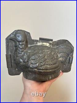 1930's Antique Metal Nesting Chicken Chocolate Mold -Confectionary Collectible