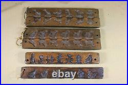 2 + 2 Antique Carved Dutch Cookie / Sugar / Marzipan / Chocolate Mold