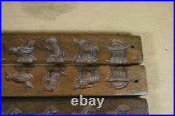 2 + 2 Antique Carved Dutch Cookie / Sugar / Marzipan / Chocolate Mold