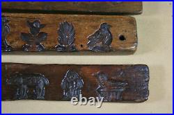 2 + 2 Antique Carved Dutch Cookie / Sugar / Marzipan / Chocolate Mold