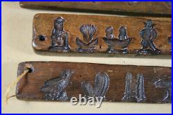 2 + 2 Antique Carved Dutch Cookie / Sugar / Marzipan / Chocolate Mold