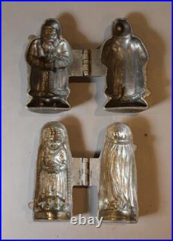 2 Antique Eppelsheimer German Christmas Chocolate Molds (Santa Claus & Angel)