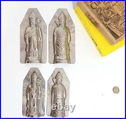 2 Chocolate mold Vintage french tin mould Saint Nicholas Nicolas collectable