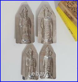 2 Chocolate mold Vintage french tin mould Saint Nicholas Nicolas collectable
