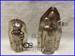 2 Vintage Vormenfabriek Tilburg Holland St. Nicholas Black Pete Chocolate Molds