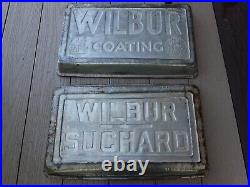2 Vintage Wilbur Coating Suchard Chocolate Mold Lititz, Pa Advertising Metal