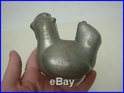 4 Antique Schall Pewter Hinged Ice Cream Chocolate Molds Cow Grapes Hen Pumpkin