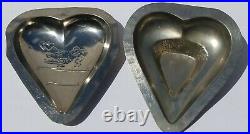 4 Heart Shaped Chocolat Mold metal & plastic vintage antique To My Valentine H