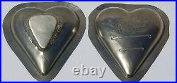 4 Heart Shaped Chocolat Mold metal & plastic vintage antique To My Valentine H