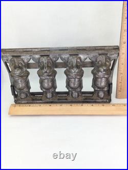 4 Mouse Chocolate Metal Mold 27121 Mickey Antique Rodda Candy Co Anton Reiche