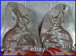 7 Vintage Rabbit Paws On Basket 2 Piece Metal Chocolate Mold #4684 Eppelsheimer