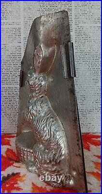 7 Vintage Rabbit Paws On Basket 2 Piece Metal Chocolate Mold #4684 Eppelsheimer
