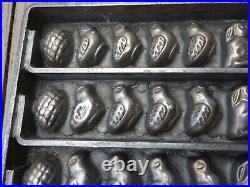 85 Vtg Easter ChickEgg`Hen on Nest-Rabbit Miniature Metal Tin Tray Candy Molds