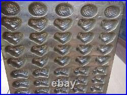 85 Vtg Easter ChickEgg`Hen on Nest-Rabbit Miniature Metal Tin Tray Candy Molds