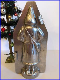 9 Antique Vintage Old World Santa Chocolate Mold. Signed Mafter. 9 1/2 tall
