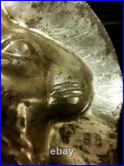 9 Large Curved Bunny Rabbit Easter Tin Pewter Chocolate Mold Vintage Antique