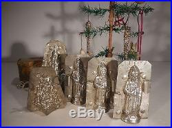 AAFA Tin Father Christmas Belsnickle Santa Christmas Tree Chocolate Mold Lot 3