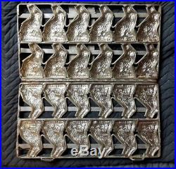 ANTIQUE 12 Bunny RABBITS Industrial PROFESSIONAL Chocolate Candy Mold metal