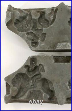 ANTIQUE #140 MILLS Cast Iron 3 CUPID RIDING LION Candy Chocolate Mold VTG