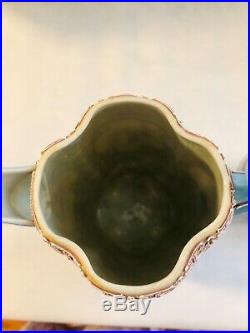 ANTIQUE 1890sNIPPONCHOCOLATE POT, MORIAGEPILLOWEDMOLD SHAPEBLUE/TURQUOISE