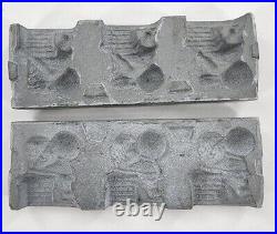 ANTIQUE #22 MILLS Cast Iron 3 Santa Claus Chimney Chocolate Candy Mold Christmas