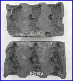 ANTIQUE #231 MILLS Cast Iron 3 Rabbits Easter Bunny Chocolate Candy Mold Vintage