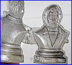 ANTIQUE AMERICAN ABRAHAM LINCOLN PEWTER ICE CREAM or CHOCOLATE MOLD