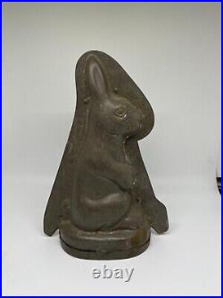 ANTIQUE Bunny Rabbit 8.5 inches tall CHOCOLATE MOLD tin