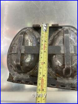 ANTIQUE CHOCOLATE Dual Giant EASTER EGG Hinged MOLD Metal
