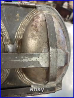 ANTIQUE CHOCOLATE Dual Giant EASTER EGG Hinged MOLD Metal