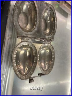 ANTIQUE CHOCOLATE Dual Giant EASTER EGG Hinged MOLD Metal