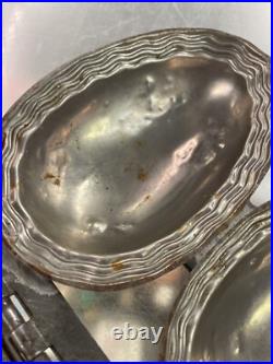 ANTIQUE CHOCOLATE Dual Giant EASTER EGG Hinged MOLD Metal