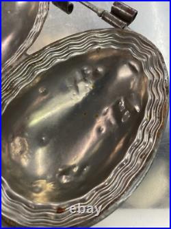 ANTIQUE CHOCOLATE Dual Giant EASTER EGG Hinged MOLD Metal