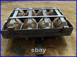 ANTIQUE CHOCOLATE MOLD 8 EASTER EGGS HINGED CAGE STYLE 12x9 CLOSED 9 lbs
