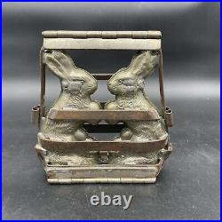 ANTIQUE Double Rabbit Chocolate Mold J. C. Weycandt #24 Germany