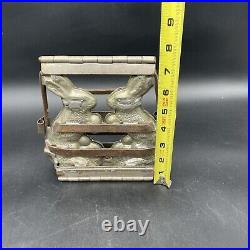 ANTIQUE Double Rabbit Chocolate Mold J. C. Weycandt #24 Germany