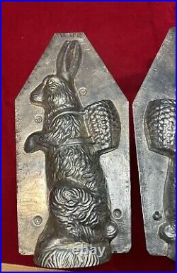 ANTIQUE EPPELSHEIMER 17 SITTING BUNNY RABBIT WITH BASKET CHOCOLATE MOLD 8000 a