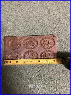 ANTIQUE FLAT LEAD CHOCOLATE MOLD lot of 3
