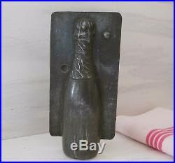 ANTIQUE FRENCH METAL CHOCOLATE MOLD MOULD Bottle of Champagne NUMBERED SIGNED