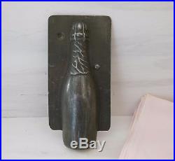 ANTIQUE FRENCH METAL CHOCOLATE MOLD MOULD Bottle of Champagne NUMBERED SIGNED