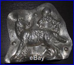 ANTIQUE GERMAN ANTON REICHE TIN CHOCOLATE MOLD LITTLE RED and WOLF
